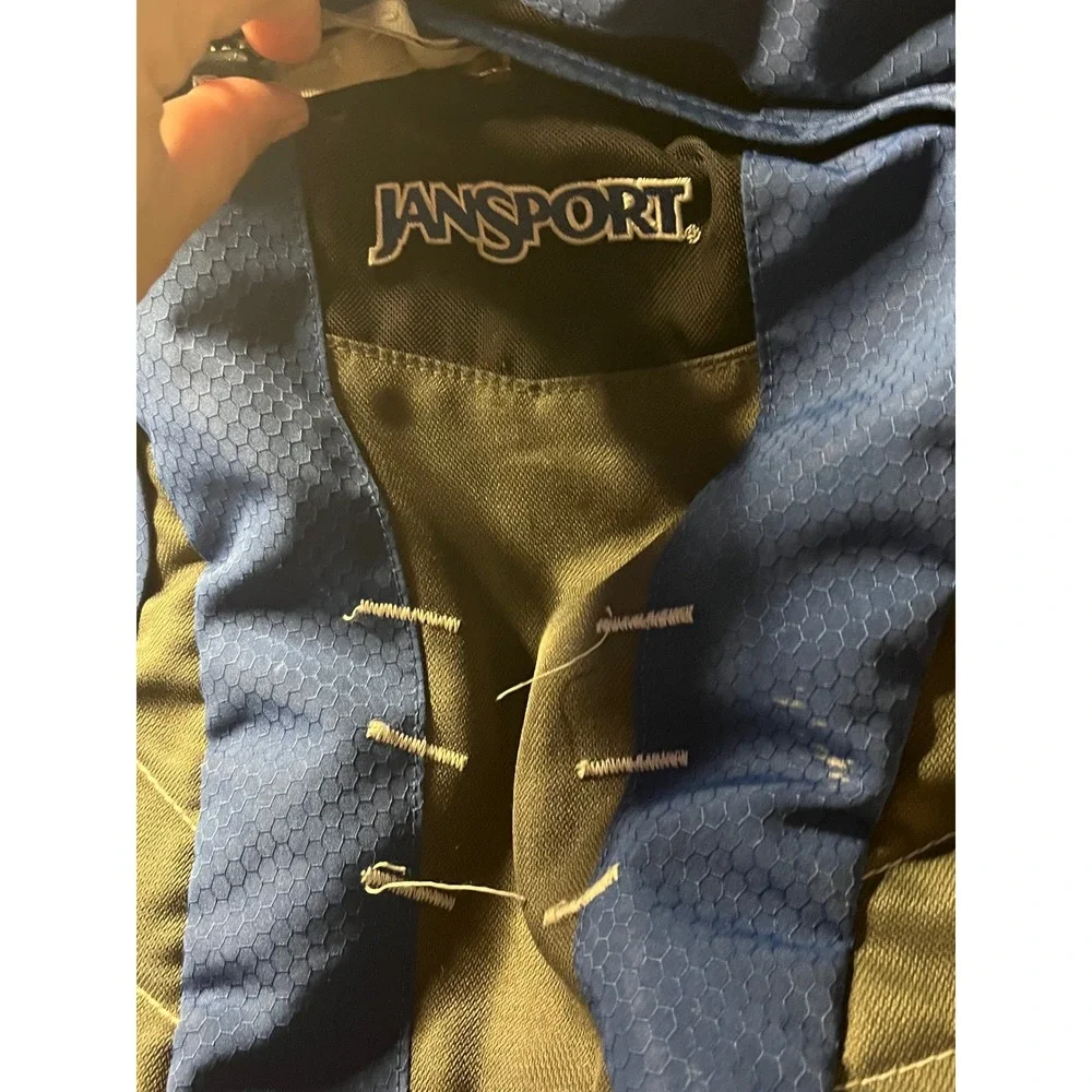 JanSport Blue‎ Honeycomb Ripstop Backpack Multi-Compartment School Bag Black